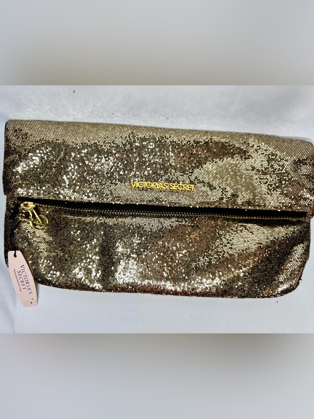 Victoria's Secret Gold Glam Fold Over Clutch